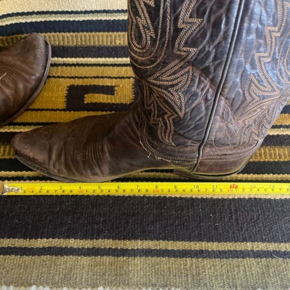 Lucchese Mad Dog Goat Brown Leather Cowboy Boots Mens\' Size 9.5 EE 2008